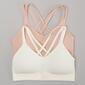 Girls &#40;7-14&#41; Lala 2pk. Nyla Ribbed X-Back Seamless Bras - Multi - image 1