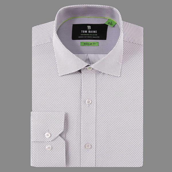 Mens Tom Baine Performance Dress Shirt - White/Grey - image 