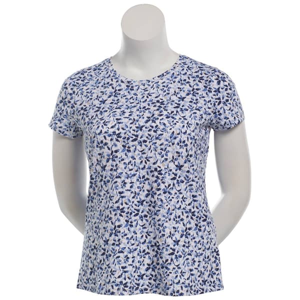 Plus Size Preswick & Moore(R) Short Sleeve Blurred Floral Tee - image 