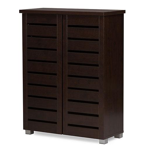 Baxton Studio Adalwin 2 Door Shoe Storage Cabinet