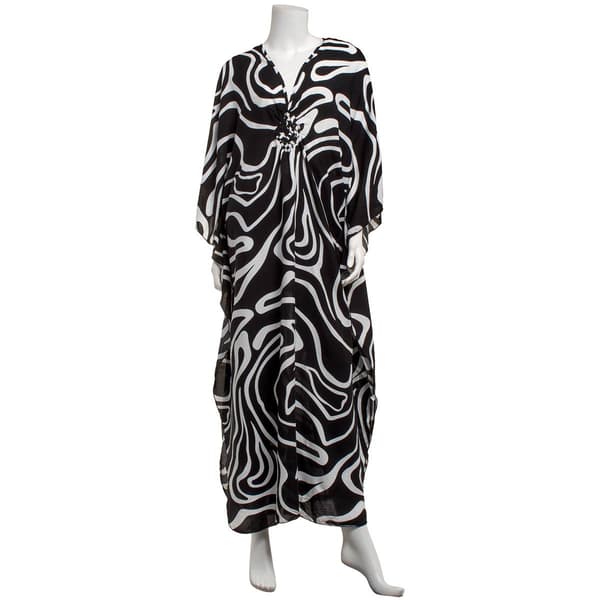 Womens Renshun Swirl Black And White Caftan 40.00