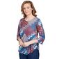 Petite Ruby Rd.Must Haves II Mixed Bohemian Geo Patchwork Blouse - image 3