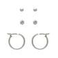 Freedom Pearl Cubic Zirconia Crystal & Lift Lock Hoop Earrings - image 1