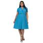 Plus Size 24/7 Comfort Apparel Knee Length Ruched Wrap Dress - image 4