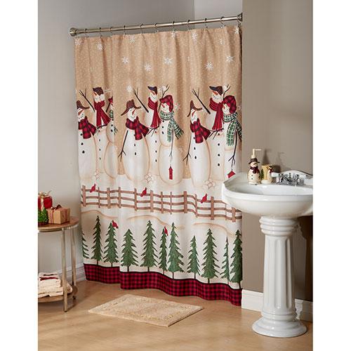 Avanti Snowmen Gathering Shower Curtain