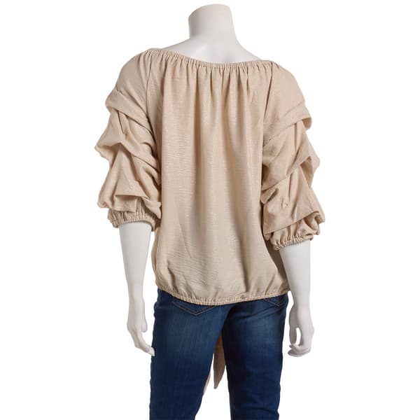 Womens MSK Lantern Sleeve Tie Waist Top