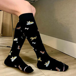 Womens Dr. Motion Cozy Dogs Compression Knee High Socks