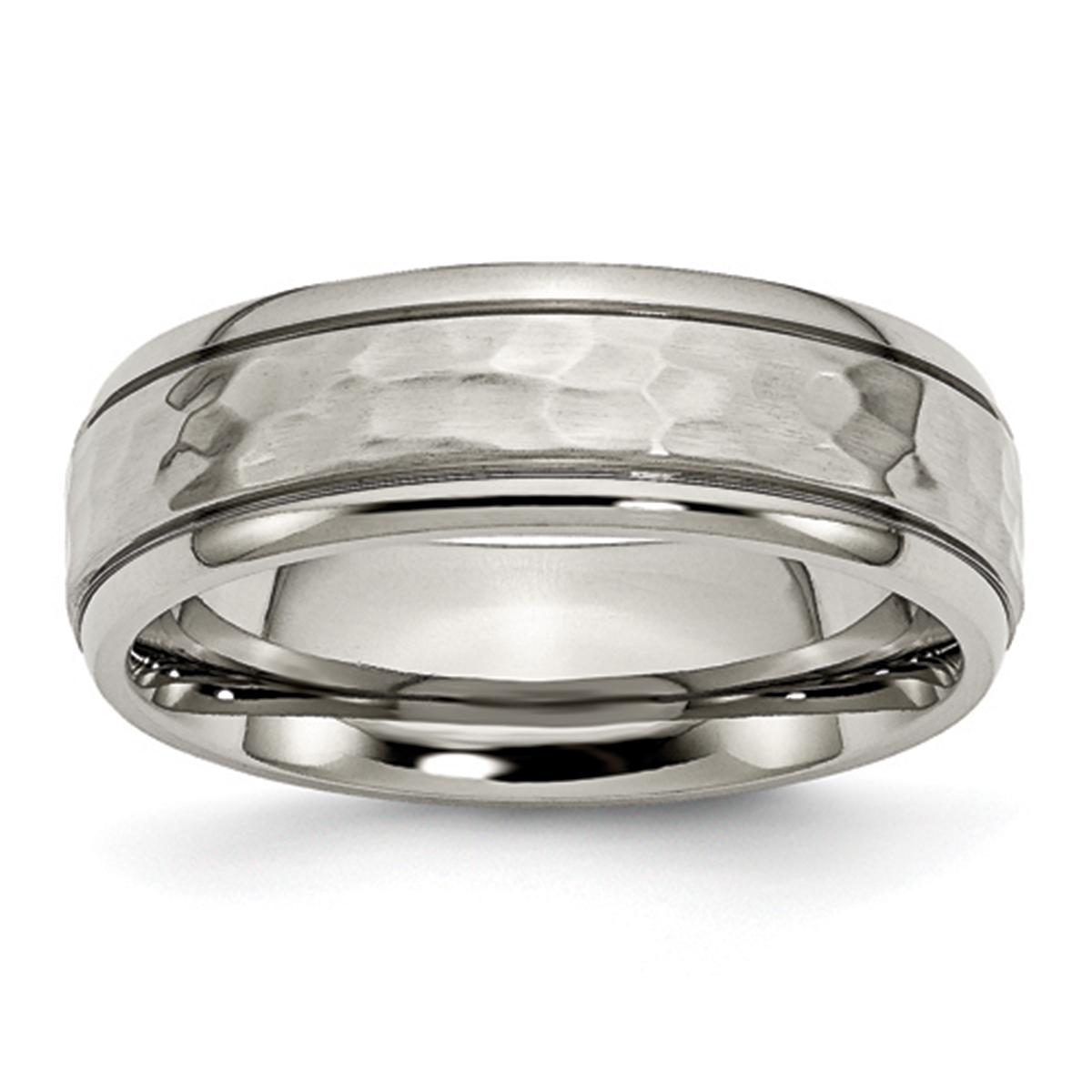 Mens Endless Affection™ Titanium 7mm Grooved Edge Band