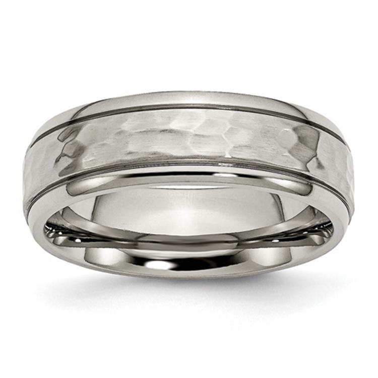 Mens Endless Affection(tm) Titanium 7mm Grooved Edge Band