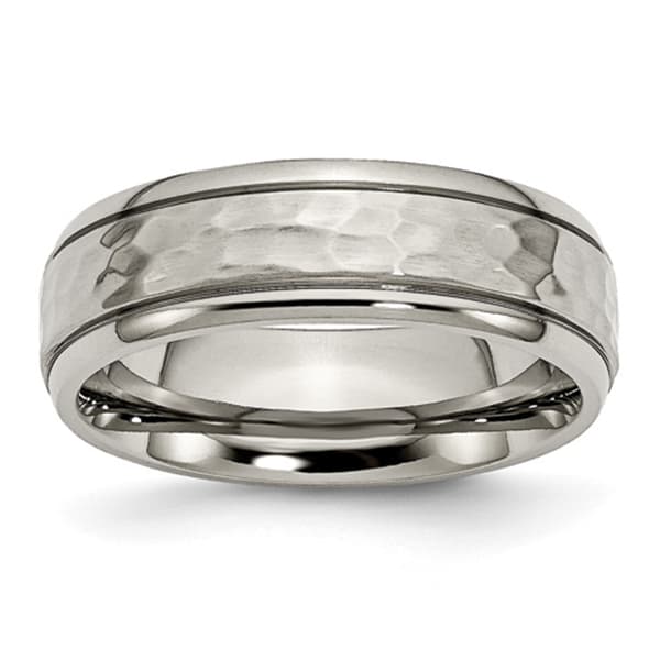 Mens Endless Affection&#40;tm&#41; Titanium 7mm Grooved Edge Band - image 