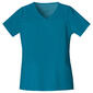 Womens Cherokee Core Stretch V-Neck Top - Caribbean Blue - image 2