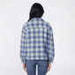 Juniors Pink Rose Plaid Sherpa Patch Pocket Shacket - image 2