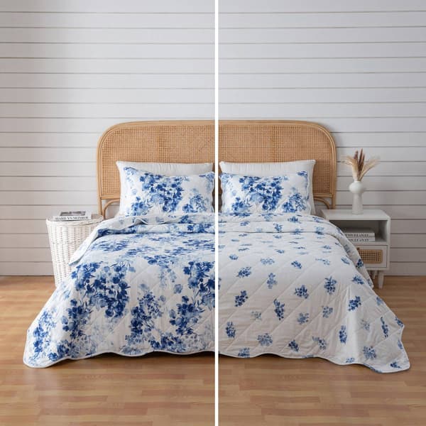 FreshFolds Indira 3pc. Reversible Floral Bordered Quilt Set