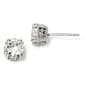 Sterling Silver 6.5mm CZ Stud Earrings - image 1