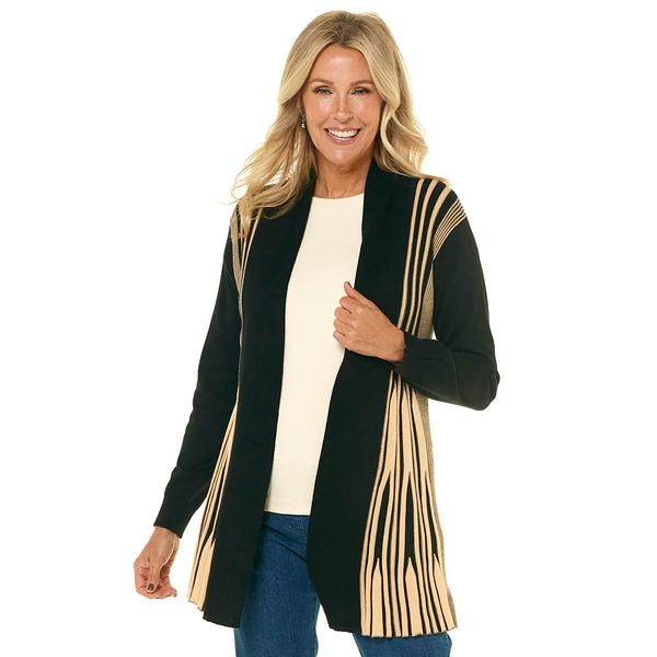 Womens Birch Long Sleeve Two-Tone Pleat Fan Back Cardigan - image 