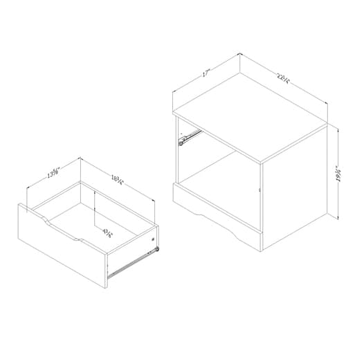 South Shore Holland 1 Drawer Nightstand