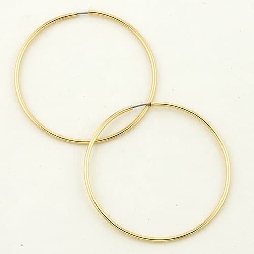 Freedom Nickel Free Thin Gold-Tone Hoop Earrings - image 