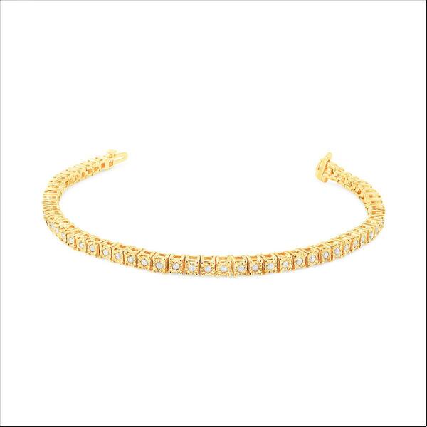 Haus of Brilliance Gold over Sterling Silver Tennis Bracelet