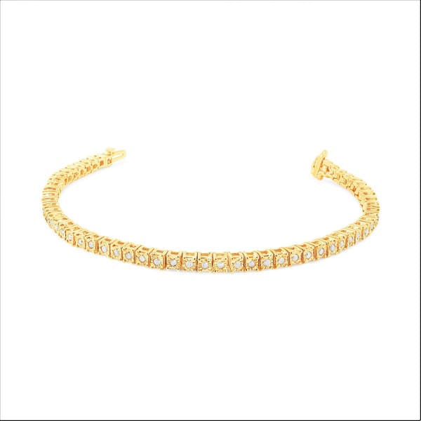 Haus of Brilliance Gold over Sterling Silver Tennis Bracelet