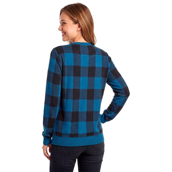 Womens Emily Daniels Long Sleeve Pullover Hacci Sweater - Blue