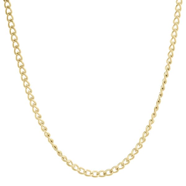 Mens Lynx Stainless Gold-Tone Curb Chain Necklace - image 