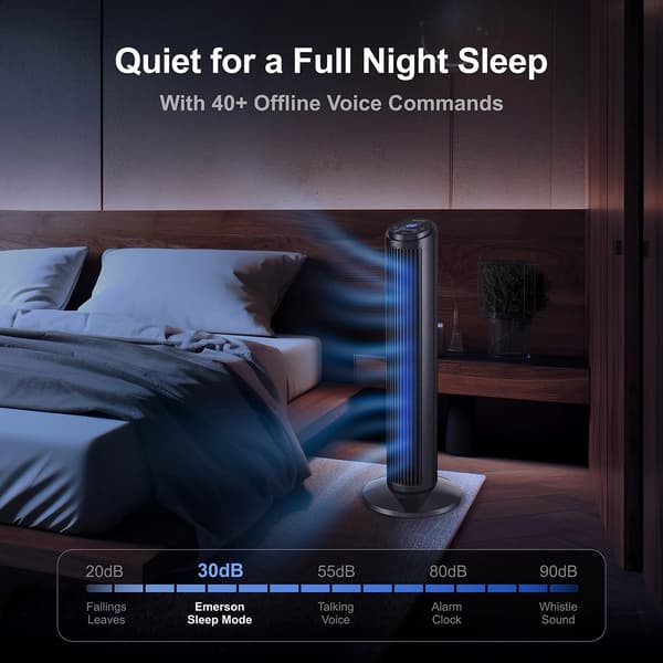 Emerson Smartvoice 30 Inch Tower Fan W/Remote