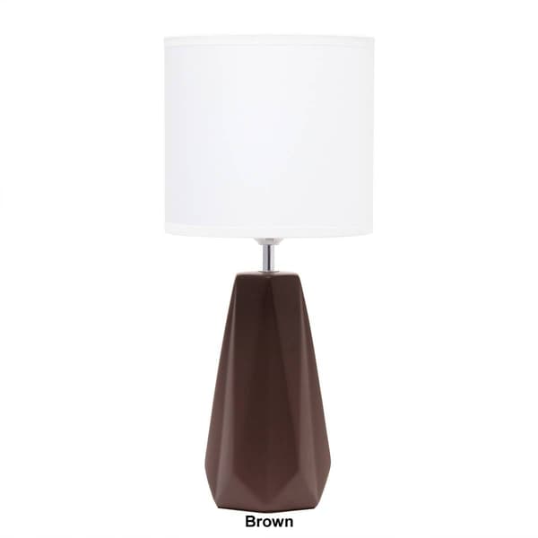 Simple Designs Ceramic Prism Base Table Lamp