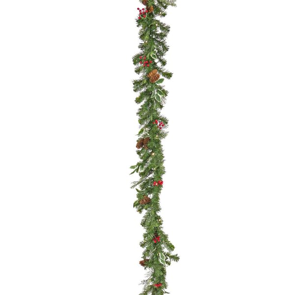 National Tree 6ft. Mixed Tip Garland w/ 30 Warm White LED Lights