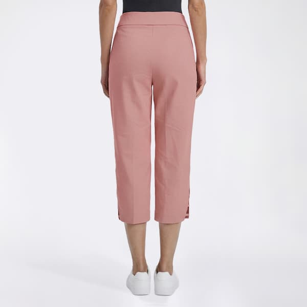 Womens Napa Valley Solid 3-Bar Hem Detail Capris