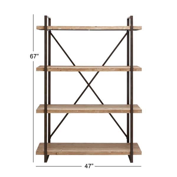 9th & Pike® Tall Industrial Black Metal Bookcase