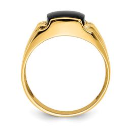 Mens Gentlemen’s Classics™ 14kt. Gold Onyx Diamond Textured Ring