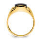 Mens Gentlemen’s Classics™ 14kt. Gold Onyx Diamond Textured Ring - image 2