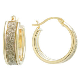 Gold over Fine Silver Plated Inside Out Hoop Earrings