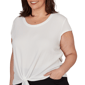 Plus Size Emaline Verde Grove II Cap Sleeve Tie Front Blouse - image 4