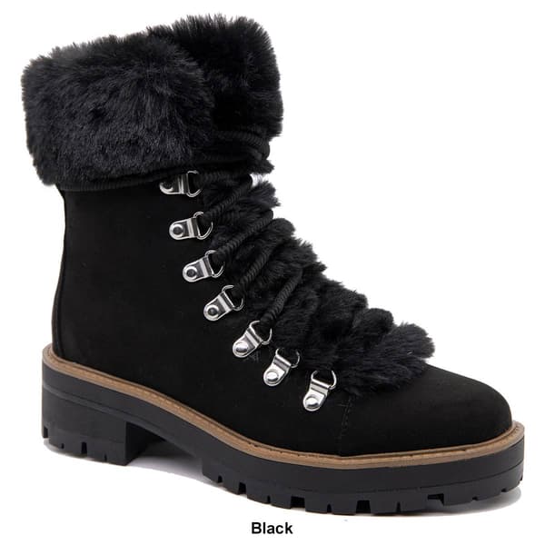 Womens Esprit Kinsley Fur Collar Ankle Boots