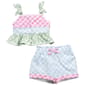 Toddler Girl Rare Editions Gingham W/Ric Rac Short Set - image 1