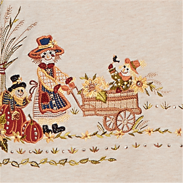 Womens Alfred Dunner Classics Scarecrow Family Blouse