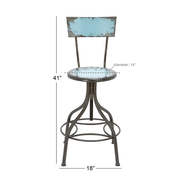 9th & Pike&#174; Grey Metal Vintage Bar Chair