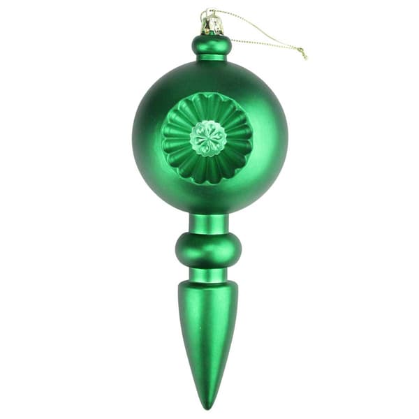 DAK 4ct. Green Retro Reflect Matte Christmas Finial Ornaments
