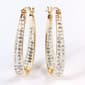 Gold Plated Clear Crystal Hoop Earrings - image 2