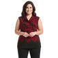 Plus Size Kasper Sleeveless Drape Neck Leaf Blouse - image 1