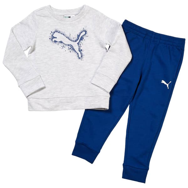 Boys &#40;4-7&#41; Puma 2pc. Fleece Crew & Jogger Set - image 