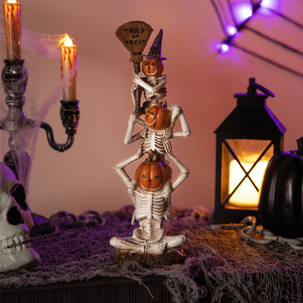 Northlight Stacked Jack-O''-Lantern Skeletons Halloween Décor