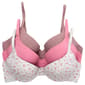Womens Laura Ashley 3pk. Ribbed Molded Bras - LS9497-3PKW - image 1