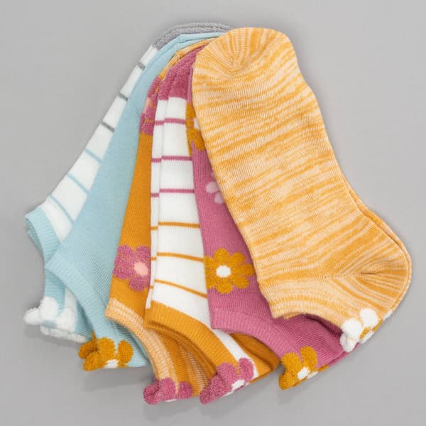 Womens MUK LUKS(R) 6pk. 3D Daisy Tab Low Cut Socks