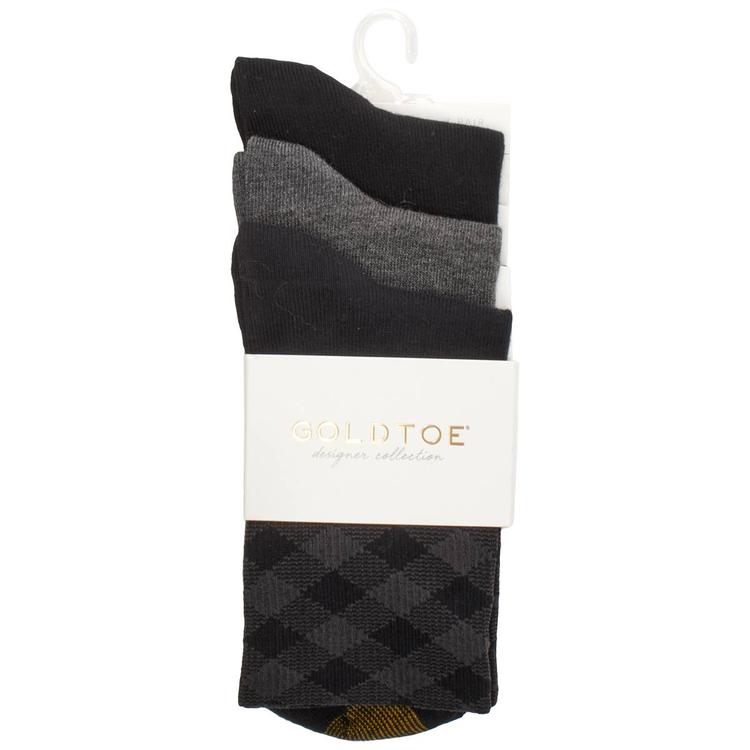 Womens Gold Toe(R) 3pk. Mixed Pattern Midi Crew Socks