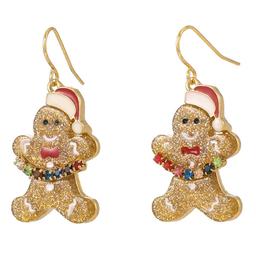 Gingerbread Man Fishhook Earrings