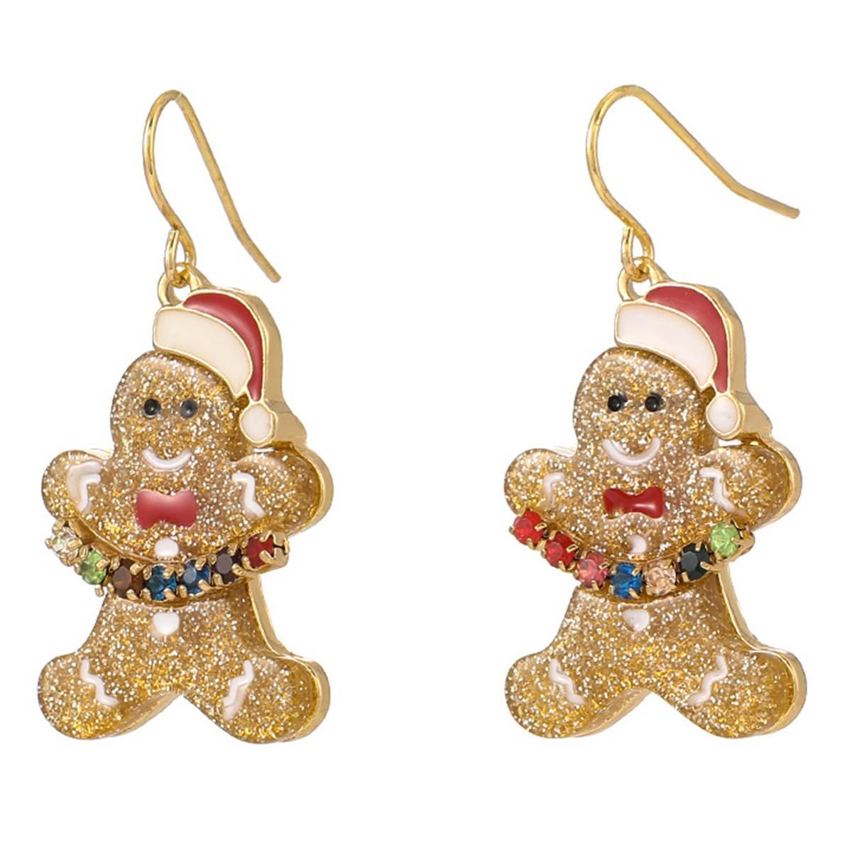 Gingerbread Man Fishhook Earrings