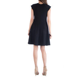 Womens 24/7 Comfort Apparel Fit & Flare Dress with Keyhole