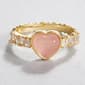 Ashley Cooper(tm) Gold-Tone Pink Cats Eye Heart Ring - image 1
